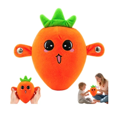 Jucarie Interactiva din Plus MORCOV Fruit Sensing Rhythm Toy Sunete Reactie la Atingere PORTOCALIU