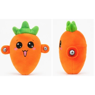 Jucarie Interactiva din Plus MORCOV Fruit Sensing Rhythm Toy Sunete Reactie la Atingere PORTOCALIU