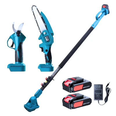 Foarfeca Electrica de Tuns Crengi 2 in 1 cu Mini Drujba si Tija Telescopica cu 2 Acumulatori HUS746 2 