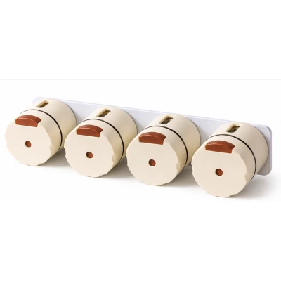 Set 4 Recipiente Magnetice pentru condimente tip organizator cu montare pe Perete