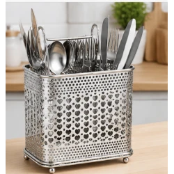Suport pentru Tacamuri din Metal Organizator de Bucatarie 16 × 10 × 20 cm