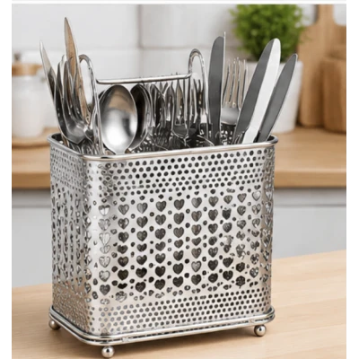 Suport pentru Tacamuri din Metal Organizator de Bucatarie 16 × 10 × 20 cm