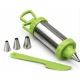 Seringa pentru Decorarea Prajiturilor din Inox cu 3 Duze si Spatula