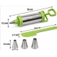 Seringa pentru Decorarea Prajiturilor din Inox cu 3 Duze si Spatula