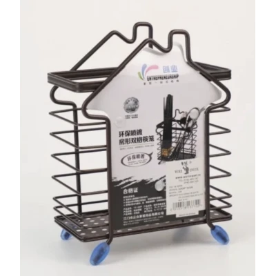 Suport pentru Tacamuri din Metal Organizator Bucatarie tip casuta 15 × 9 × 20 cm