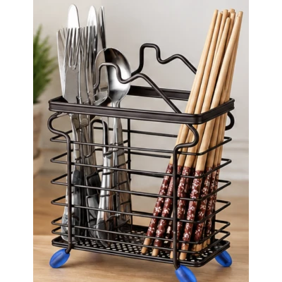 Suport pentru Tacamuri din Metal Organizator Bucatarie tip casuta 15 × 9 × 20 cm