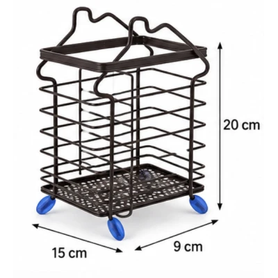 Suport pentru Tacamuri din Metal Organizator Bucatarie tip casuta 15 × 9 × 20 cm