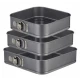 Set 3 Forme Patrate pentru Tort cu Fund Detasabil 12 / 15 / 18 cm