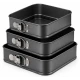 Set 3 Forme Patrate pentru Tort cu Fund Detasabil 12 / 15 / 18 cm