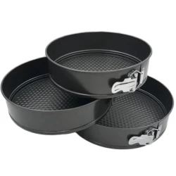 Set 3 Forme Rotunde pentru Tort cu Fund Detasabil 18 / 20 / 22 cm