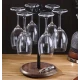 Suport pentru 6 Pahare de Vin din Metal cu Baza din Lemn inaltime 35 cm