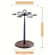 Suport pentru 6 Pahare de Vin din Metal cu Baza din Lemn inaltime 35 cm