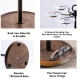 Suport pentru 6 Pahare de Vin din Metal cu Baza din Lemn inaltime 35 cm