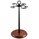 Suport pentru 6 Pahare de Vin din Metal cu Baza din Lemn inaltime 35 cm