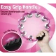 Tamburina cu flori 8 Inch cu 2 Randuri de Zurgalai Metalici maner Ergonomic