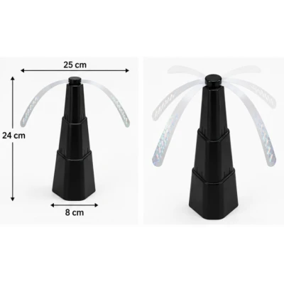 Mini Ventilator Anti Muste cu Lamele Holografice Soft Stopa Alimentare 2×AA  Portabil