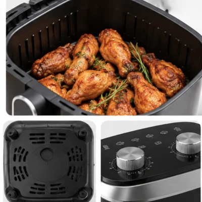 Friteuza cu Aer Cald Air Fryer capacitate 5.5L Control Temperatura si Timp