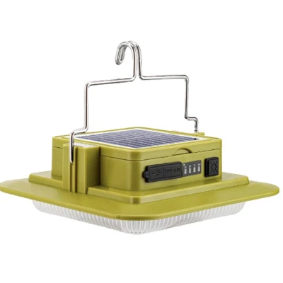 Lampa LED Camping 229L SMD cu Panou Solar Power Bank USB si carlig