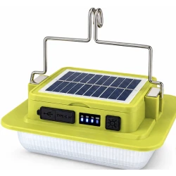 Lampa LED Camping 229L SMD cu Panou Solar Power Bank USB si carlig