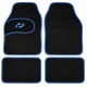 Set Covorase Auto Universale 4 Piese Material textil Negre cu Margine Albastra