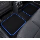 Set Covorase Auto Universale 4 Piese Material textil Negre cu Margine Albastra