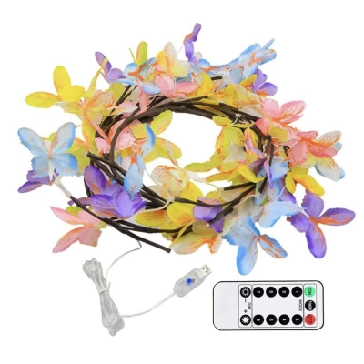 Ghirlanda Luminoasa LED cu Flori USB Telecomanda 8 Moduri de Iluminare Decorativa