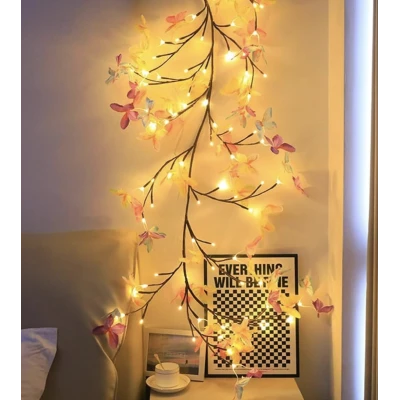 Ghirlanda Luminoasa LED cu Flori USB Telecomanda 8 Moduri de Iluminare Decorativa
