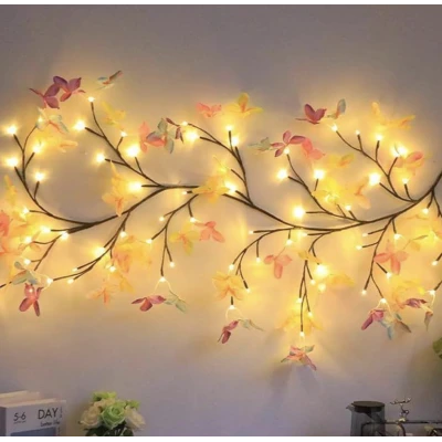 Ghirlanda Luminoasa LED cu Flori USB Telecomanda 8 Moduri de Iluminare Decorativa