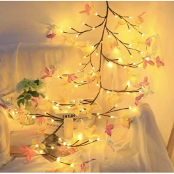 Ghirlanda Luminoasa LED cu Flori USB Telecomanda 8 Moduri de Iluminare Decorativa