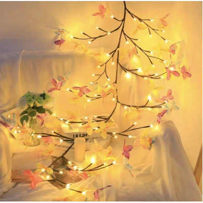 Ghirlanda Luminoasa LED cu Flori USB Telecomanda 8 Moduri de Iluminare Decorativa