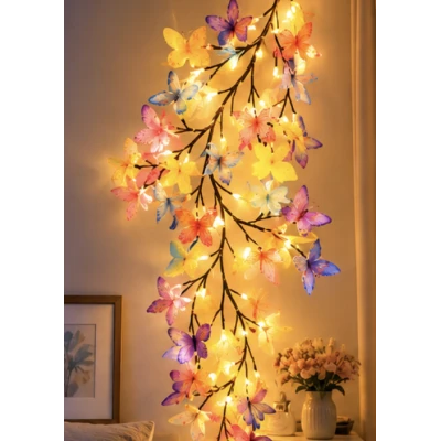 Ghirlanda Luminoasa LED cu Flori USB Telecomanda 8 Moduri de Iluminare Decorativa