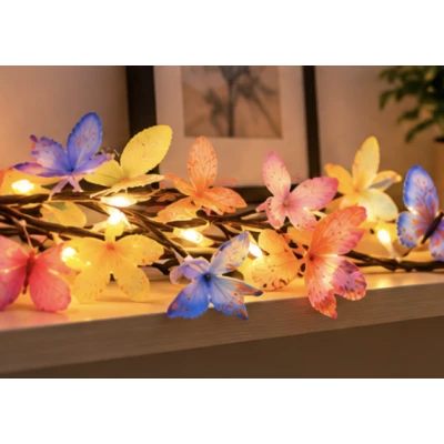 Ghirlanda Luminoasa LED cu Flori USB Telecomanda 8 Moduri de Iluminare Decorativa