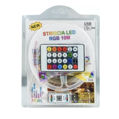 Instalatie LED RGB 10 Metri Multicolora Control prin Aplicatie si Telecomanda