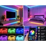 Instalatie LED RGB 10 Metri Multicolora Control prin Aplicatie si Telecomanda