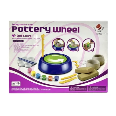 Set Creativ cu roata de olarit 2 viteze 6 culori de vopsea kit de modelaj ceramica 22 × 22 cm