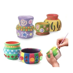 Set Creativ cu roata de olarit 2 viteze 6 culori de vopsea kit de modelaj ceramica 22 × 22 cm