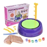 Set Creativ cu roata de olarit 2 viteze 6 culori de vopsea kit de modelaj ceramica 22 × 22 cm