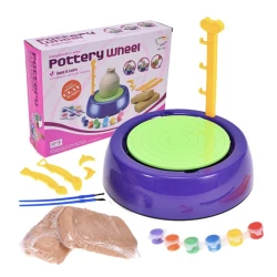 Set Creativ cu roata de olarit 2 viteze 6 culori de vopsea kit de modelaj ceramica 22 × 22 cm