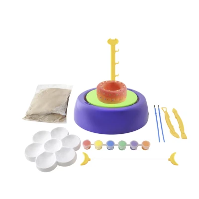 Set Creativ cu roata de olarit 2 viteze 6 culori de vopsea kit de modelaj ceramica 22 × 22 cm