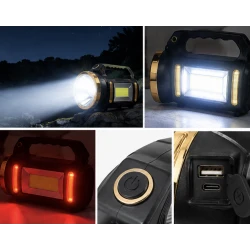 Lanterna LED Multifunctionala T 925B de 10W LED Alb si Rosu COB reincarcabila USB pentru Urgente si Camping
