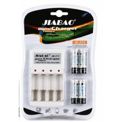 Incarcator Baterii JIABAO JB 212 pentru AA/AAA Ni MH si Ni Cd cu 4 Acumulatori AAA R03