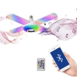 Bec LED cu 4 Brate Lumina RGB Multicolora Difuzor Bluetooth telecomanda Soclu E27 48W