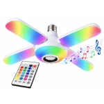 Bec LED cu 4 Brate Lumina RGB Multicolora Difuzor Bluetooth telecomanda Soclu E27 48W