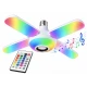 Bec LED cu 4 Brate Lumina RGB Multicolora Difuzor Bluetooth telecomanda Soclu E27 48W