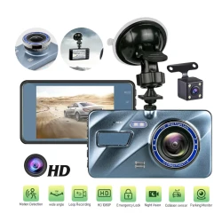 Camera Auto DVR Duala Fata si Spate Ecran Touchscreen 4 inch Full HD 1080P Unghi 170 grade Viziune Nocturna