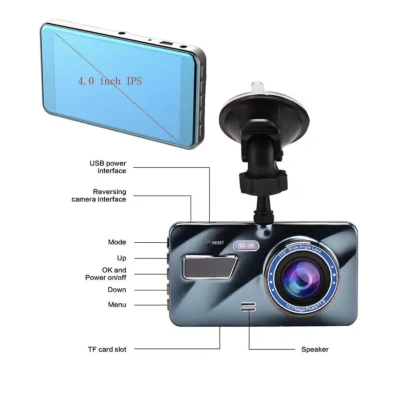 Camera Auto DVR Duala Fata si Spate Ecran Touchscreen 4 inch Full HD 1080P Unghi 170 grade Viziune Nocturna