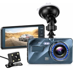 Camera Auto DVR Duala Fata si Spate Ecran Touchscreen 4 inch Full HD 1080P Unghi 170 grade Viziune Nocturna