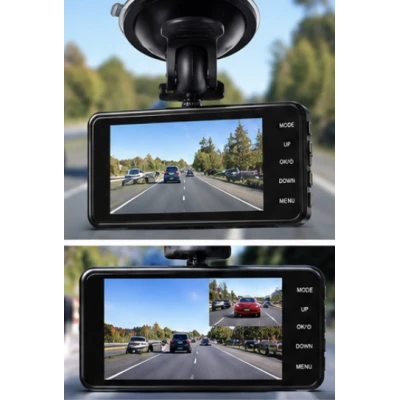 Camera Auto DVR Duala Fata si Spate Ecran Touchscreen 4 inch Full HD 1080P Unghi 170 grade Viziune Nocturna