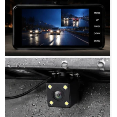 Camera Auto DVR Duala Fata si Spate Ecran Touchscreen 4 inch Full HD 1080P Unghi 170 grade Viziune Nocturna
