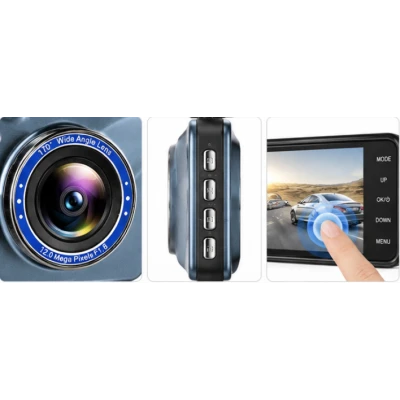 Camera Auto DVR Duala Fata si Spate Ecran Touchscreen 4 inch Full HD 1080P Unghi 170 grade Viziune Nocturna